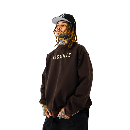 Espresso Brown + Cream Crewneck Sweatshirt