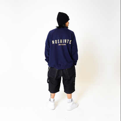Navy Blue + Cream Crewneck Sweatshirt
