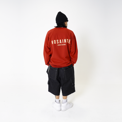 Crimson Red + Ivory Crewneck Sweatshirt