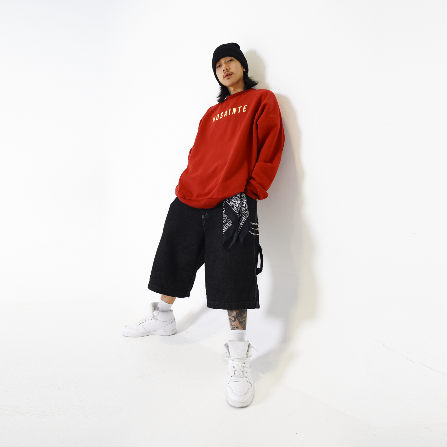 Crimson Red + Ivory Crewneck Sweatshirt