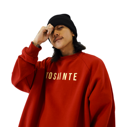 Crimson Red + Ivory Crewneck Sweatshirt
