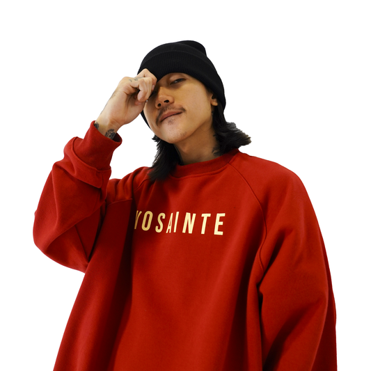Crimson Red + Ivory Crewneck Sweatshirt