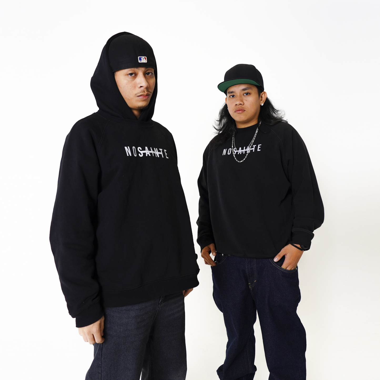 Black + Grey Strikethrough Crewneck Sweatshirt