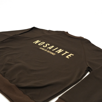 Espresso Brown + Cream Crewneck Sweatshirt