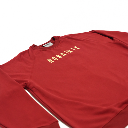 Crimson Red + Ivory Crewneck Sweatshirt