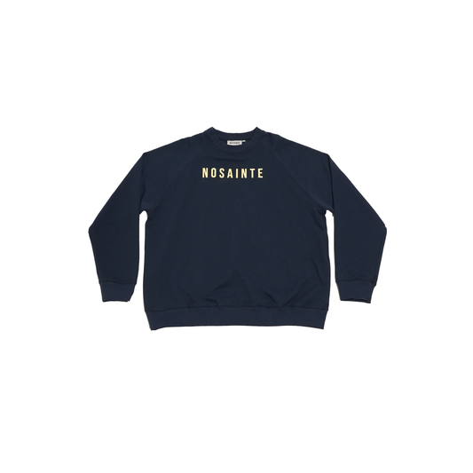 Navy Blue + Cream Crewneck Sweatshirt