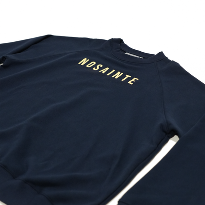 Navy Blue + Cream Crewneck Sweatshirt