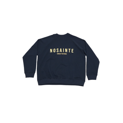 Navy Blue + Cream Crewneck Sweatshirt