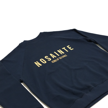 Navy Blue + Cream Crewneck Sweatshirt