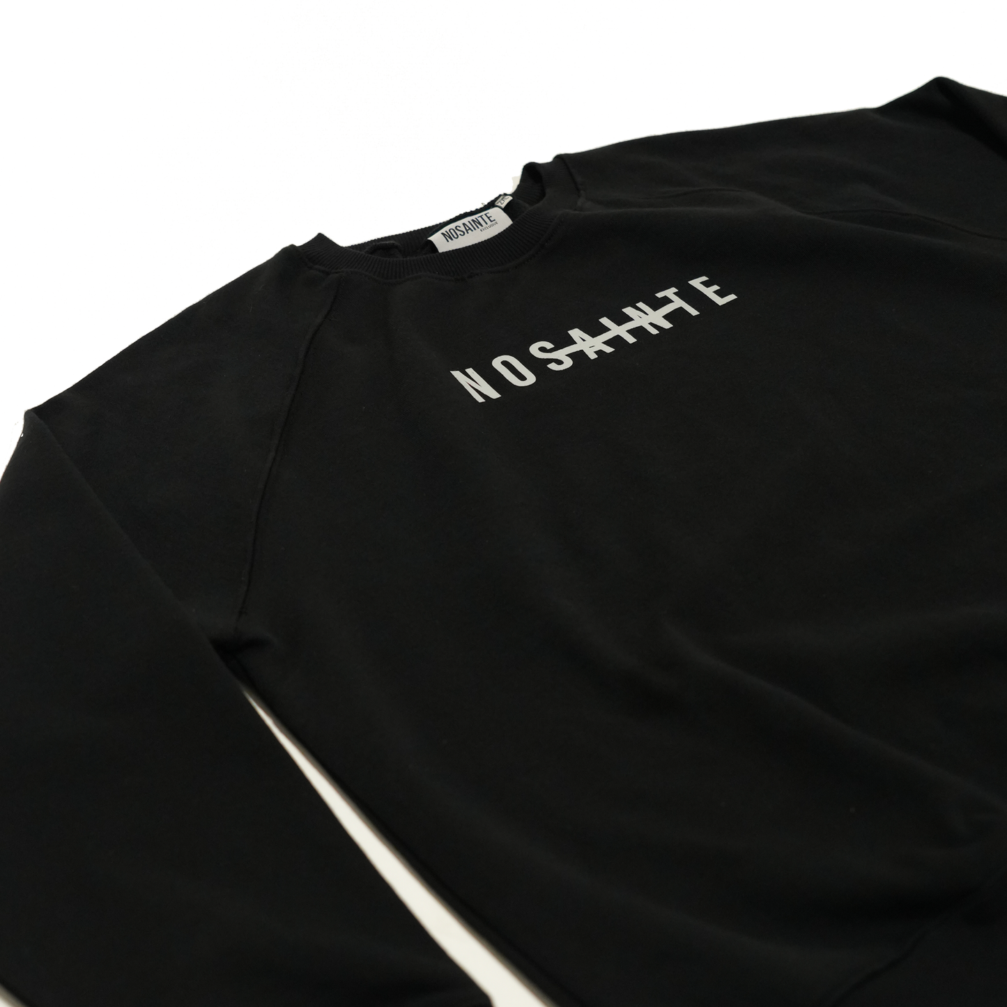 Black + Grey Strikethrough Crewneck Sweatshirt